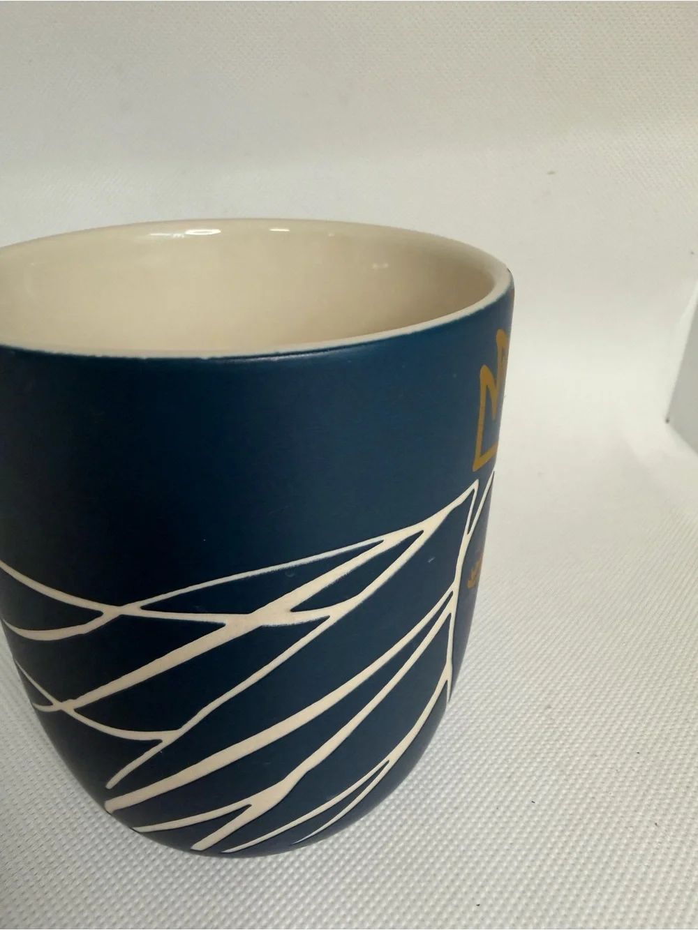 Starbucks 2016 Blue Wink Crown Siren Coffee Mug 14 oz Anniversary Etched Ceramic